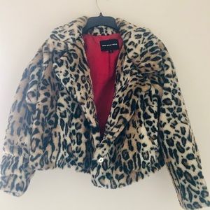 Who What Wear Leopard Fur Coat